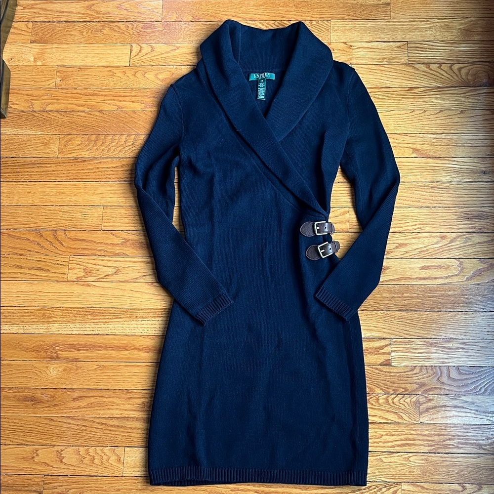 Lauren Ralph Lauren Knit Sweater Dress Navy Size XS